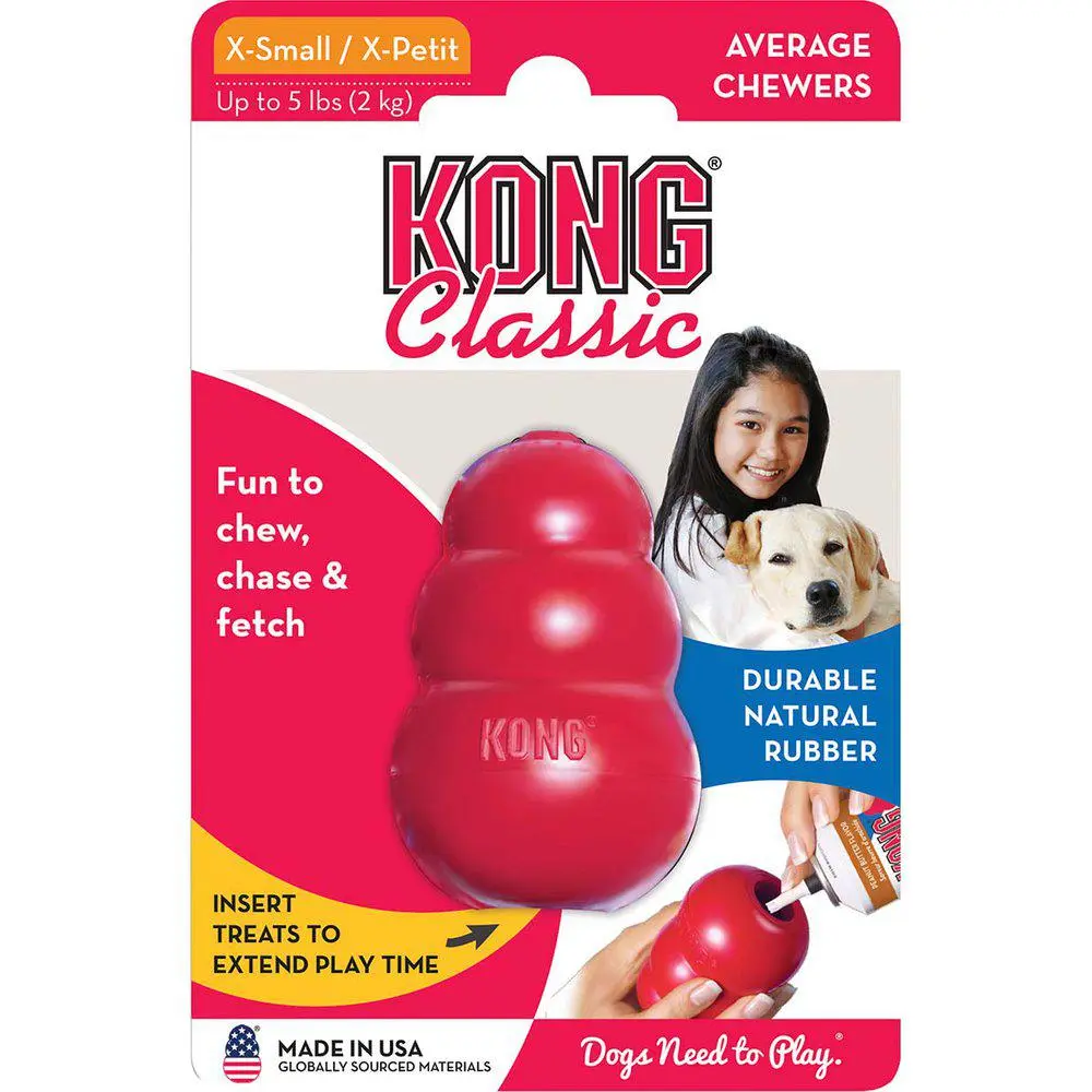 Kong Classic Rød XS - klassisk tyggelegetøj i gummi